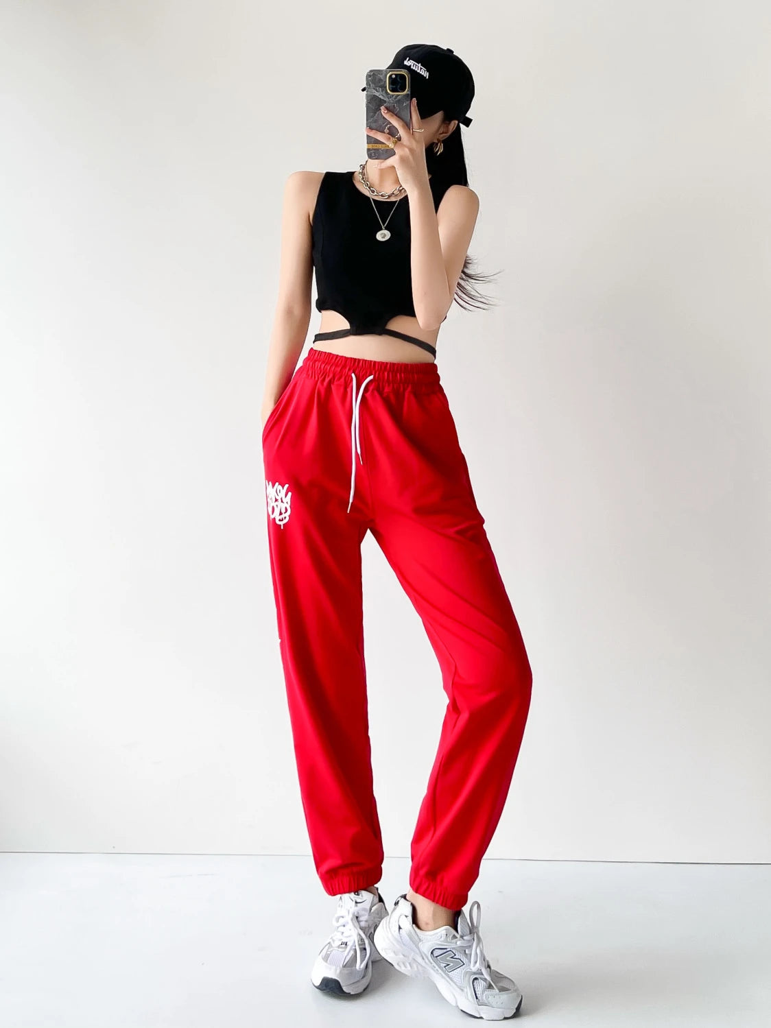 European American Style Sports Pants for Women Trendy High Waist Casual Woman Trousers Spring Summer New Fashion Y2K Pants