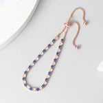 Tennis Bracelets For Women Simple Blue Round 3*3mm Zircon Rose Gold Color Female Bracelet Jewerlly Fashion Korean Gifts H055