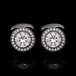 French Cufflinks for Men Light Luxury Women English Rhinestone Shirts Sleeve Studs High-end Business Banquet Suits Cuff Buttons