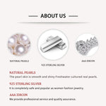 Classic 925 Sterling Silver Ear Hook Natural Freshwater Pearl Round Pearl Earring Jewelry 5A Earring Ear Hook Akoya Pearl EAT