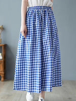 Elegant Woman Dress Plaid Pants Thin Cotton Linen Wide Leg Trousers Women 2023 Summer High Waist Baggy Jogger Pants Sweatpants