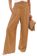 Women's Solid Summer Pants High Waist Thin Casual Loose Wide Leg Vintage Pants Pantalones De Mujer Work Business Casual Trousers