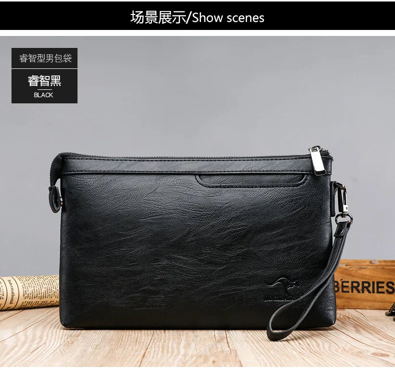 Luxury Brand Men's Wallet Men Long Purse Wallet Male Clutch Bag PU Leather Zipper Wallet Men Business Envelope Wallet Coin Purse