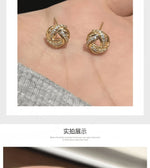 Diamond-studded Entwined Triangular Stud Earrings Exquisite Sweet Earrings for Women Affordable Luxury Gifts Commuting Jewelry