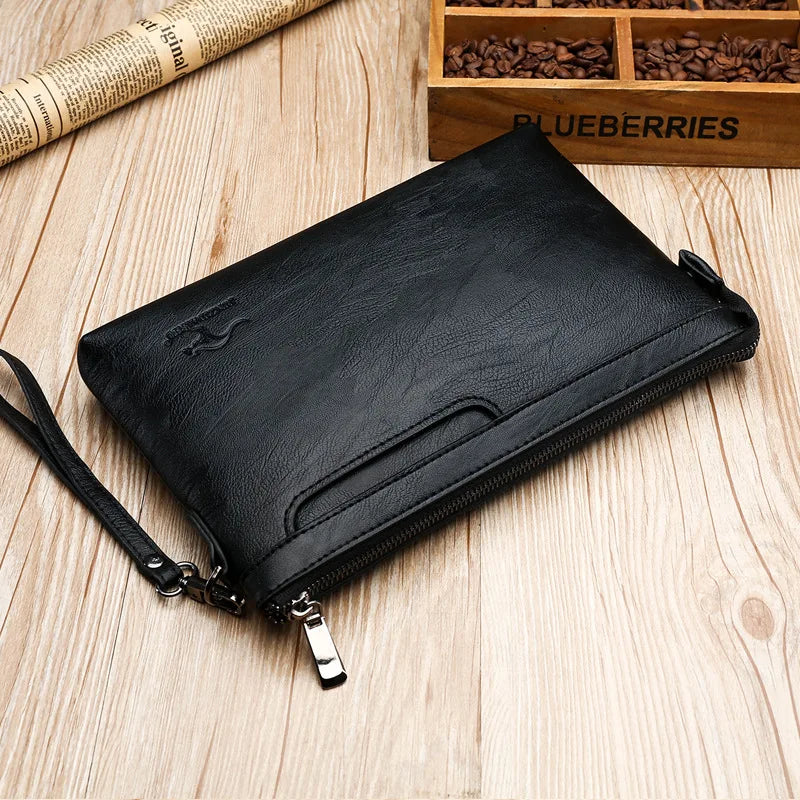 Luxury Brand Men's Wallet Men Long Purse Wallet Male Clutch Bag PU Leather Zipper Wallet Men Business Envelope Wallet Coin Purse