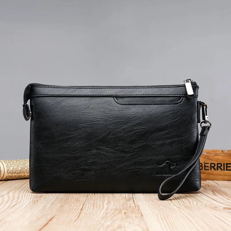 Luxury Brand Men's Wallet Men Long Purse Wallet Male Clutch Bag PU Leather Zipper Wallet Men Business Envelope Wallet Coin Purse