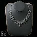 4pcs Bridal Jewelry Sets For Wedding Zirconia CZ Saudi Dubai Indian Necklace Earring Bracelet Set For Women Party Prom Jewelley