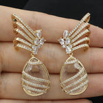 Big Round Drop Earrings Women Luxury Jewelry Shiny Zircon Wedding Bride Dinner Party Green Orange White Dangle Earrings
