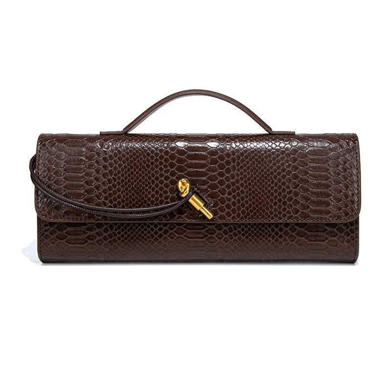 Luxury Design Top-Handle Bag for Women Evening Handbag Long Purse PU Snakeskin Pattern Crossbody Shoulder Bags Fashion Outfits