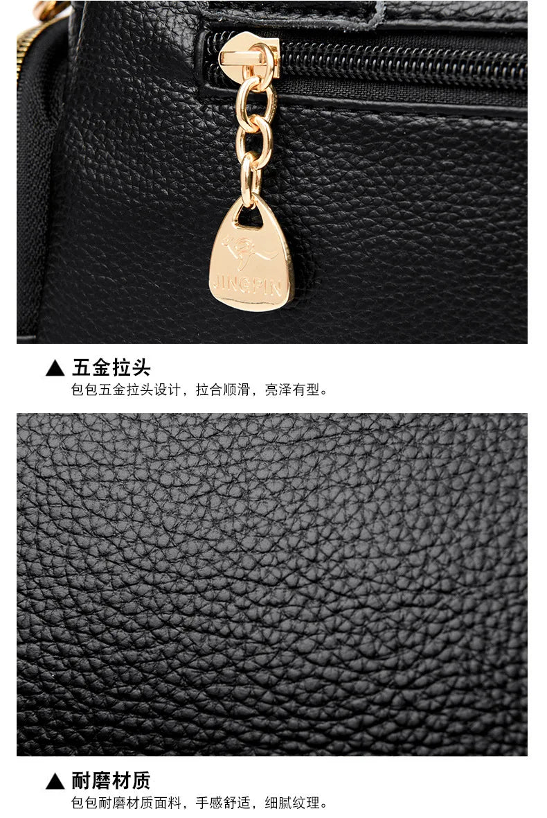 Luxury Designer Purse and Handbag Fashion High Quality Women's Shoulder Bag Large Capacity Soft Leather Locomotive Crossbody Bag