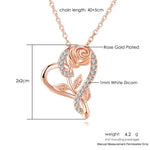 Pendant Heart Necklaces For Women Zircon Aesthetic Rose Flower Choker Chains Silver Color Gifts jewelry Wholesale N172