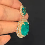 Big Round Drop Earrings Women Luxury Jewelry Shiny Zircon Wedding Bride Dinner Party Green Orange White Dangle Earrings