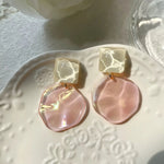 Irregular Dangle Earrings Water Ripple Acrylic Transparent Earrings for Women Fashionable Acrylic Jewelry Accessories