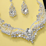 Luxurious Wedding Jewelry Sets for Bridal Bridesmaid Jewelery Drop Earring Necklace Austria Crystal Wholesale Gift