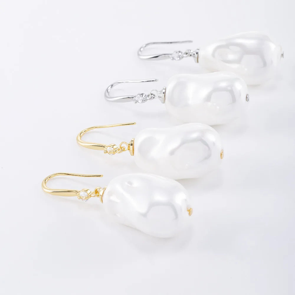 Antique Baroque Pearl Earrings Light Luxury High-end Retro All-match Fashion Elegant Ear Jewelry Cross-border New Arrival