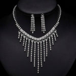 BLIJERY Fashion Bridesmaid Bridal Jewelry Sets for Women Rhinestone Crystal Necklace Earrings Sets Prom Wedding Jewelry Sets