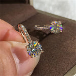 Drop Earrings For Women Small Ear Buckle Cubic Zirconia Super Flash Dangle Earring Bridal Wedding Engagement Jewelry CCE700