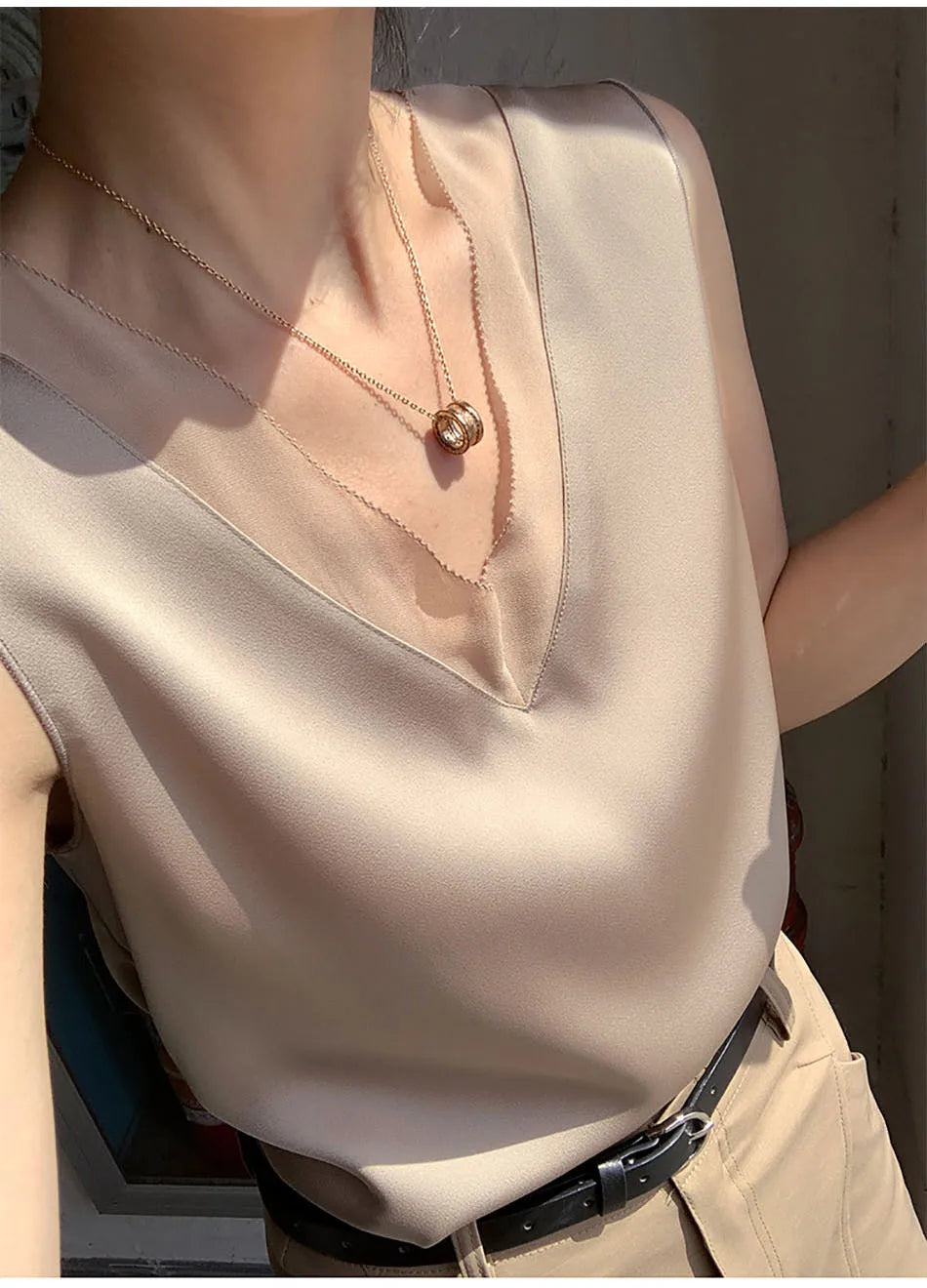 Women's Black Blouses Summer Elegant Tunic Vintage Office Satin Silk Blouse Basic Chiffon Tops Shirt 2025 For Women