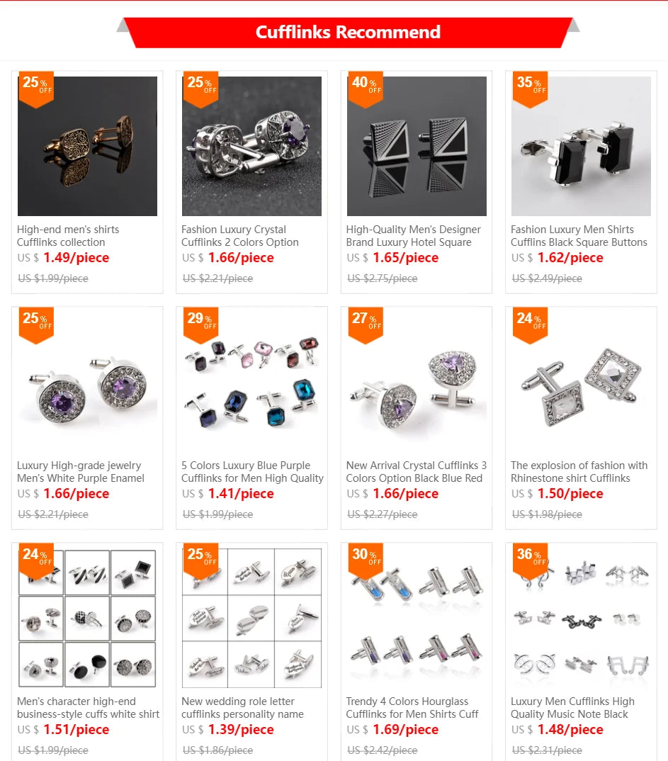 High-end men's shirts Cufflinks collection accessories classic Man Fashion Design carving Cufflink for Mens Cuff Links gemelos