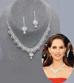 BLIJERY Fashion Bridesmaid Bridal Jewelry Sets for Women Rhinestone Crystal Necklace Earrings Sets Prom Wedding Jewelry Sets