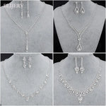 BLIJERY Fashion Bridesmaid Bridal Jewelry Sets for Women Rhinestone Crystal Necklace Earrings Sets Prom Wedding Jewelry Sets