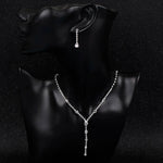 BLIJERY Fashion Bridesmaid Bridal Jewelry Sets for Women Rhinestone Crystal Necklace Earrings Sets Prom Wedding Jewelry Sets