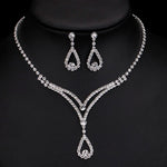 BLIJERY Fashion Bridesmaid Bridal Jewelry Sets for Women Rhinestone Crystal Necklace Earrings Sets Prom Wedding Jewelry Sets