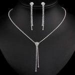 BLIJERY Fashion Bridesmaid Bridal Jewelry Sets for Women Rhinestone Crystal Necklace Earrings Sets Prom Wedding Jewelry Sets
