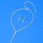 BLIJERY Fashion Bridesmaid Bridal Jewelry Sets for Women Rhinestone Crystal Necklace Earrings Sets Prom Wedding Jewelry Sets