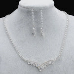 BLIJERY Fashion Bridesmaid Bridal Jewelry Sets for Women Rhinestone Crystal Necklace Earrings Sets Prom Wedding Jewelry Sets