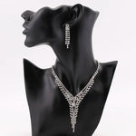 BLIJERY Fashion Bridesmaid Bridal Jewelry Sets for Women Rhinestone Crystal Necklace Earrings Sets Prom Wedding Jewelry Sets