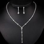 BLIJERY Fashion Bridesmaid Bridal Jewelry Sets for Women Rhinestone Crystal Necklace Earrings Sets Prom Wedding Jewelry Sets