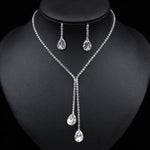 BLIJERY Fashion Bridesmaid Bridal Jewelry Sets for Women Rhinestone Crystal Necklace Earrings Sets Prom Wedding Jewelry Sets