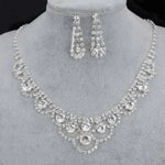 BLIJERY Fashion Bridesmaid Bridal Jewelry Sets for Women Rhinestone Crystal Necklace Earrings Sets Prom Wedding Jewelry Sets