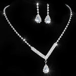 BLIJERY Fashion Bridesmaid Bridal Jewelry Sets for Women Rhinestone Crystal Necklace Earrings Sets Prom Wedding Jewelry Sets