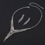 BLIJERY Fashion Bridesmaid Bridal Jewelry Sets for Women Rhinestone Crystal Necklace Earrings Sets Prom Wedding Jewelry Sets