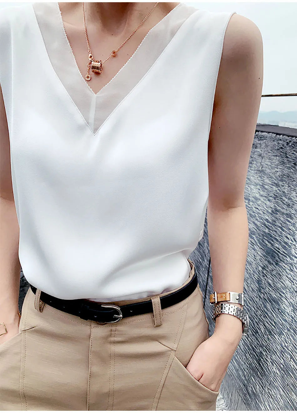 Women's Black Blouses Summer Elegant Tunic Vintage Office Satin Silk Blouse Basic Chiffon Tops Shirt 2025 For Women