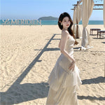 2025 Summer New High-end Sense Niche Light Luxury Sling dress Long Adult Ceremony Slim-fit Birthday Dress