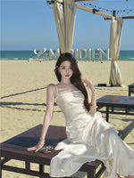2025 Summer New High-end Sense Niche Light Luxury Sling dress Long Adult Ceremony Slim-fit Birthday Dress