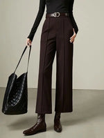 Luxe High-Waist Wool Blend Wide-Leg Trousers