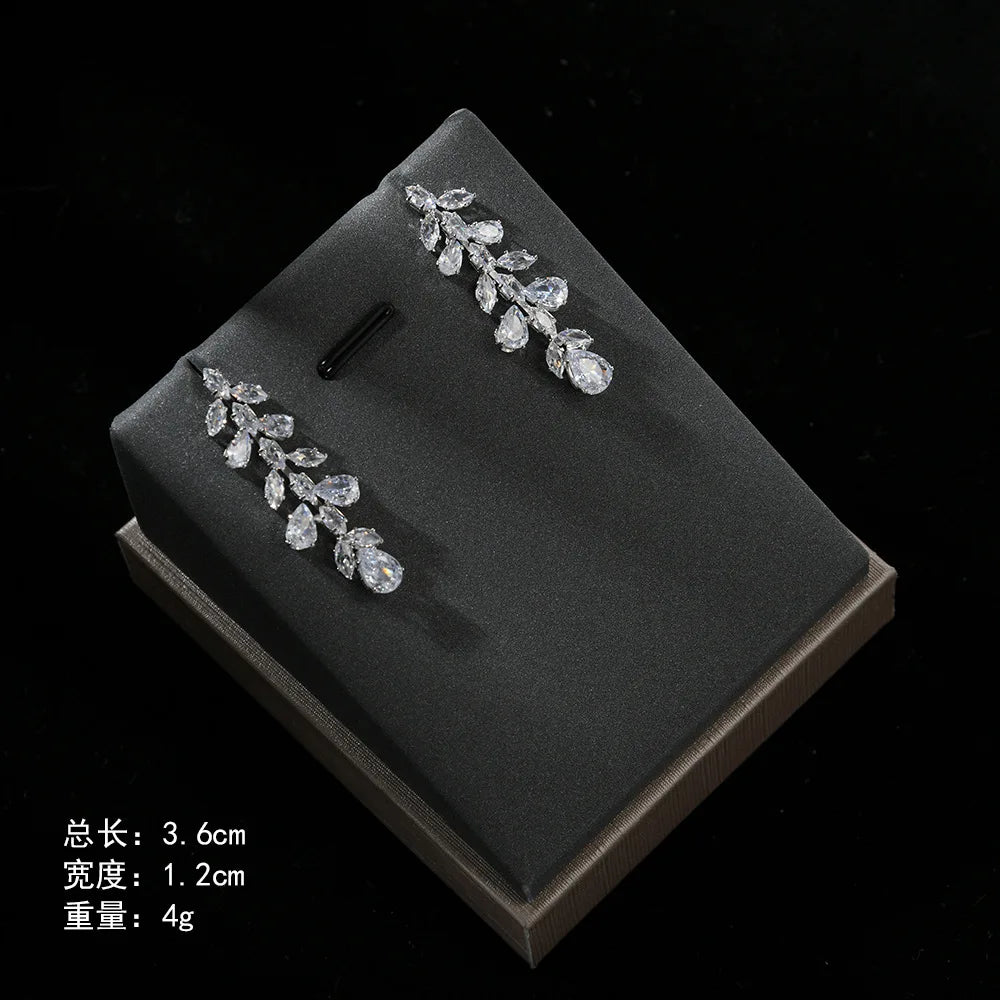 4pcs Bridal Jewelry Sets For Wedding Zirconia CZ Saudi Dubai Indian Necklace Earring Bracelet Set For Women Party Prom Jewelley