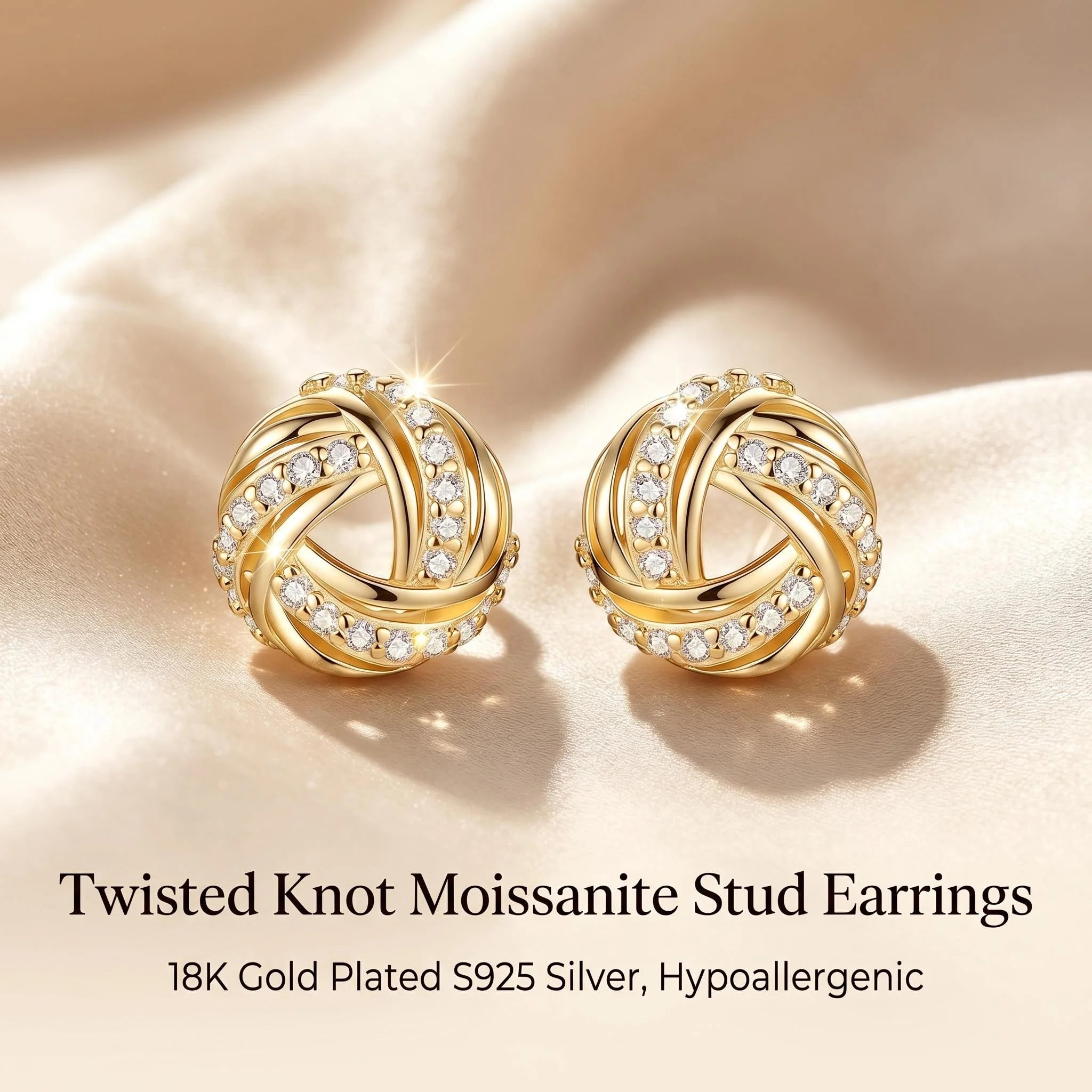 Diamond-studded Entwined Triangular Stud Earrings Exquisite Sweet Earrings for Women Affordable Luxury Gifts Commuting Jewelry