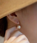 Classic 925 Sterling Silver Ear Hook Natural Freshwater Pearl Round Pearl Earring Jewelry 5A Earring Ear Hook Akoya Pearl EAT