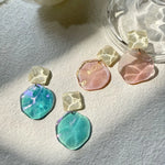 Irregular Dangle Earrings Water Ripple Acrylic Transparent Earrings for Women Fashionable Acrylic Jewelry Accessories