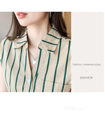 Fashion striped women blouses New Spring Summer ladies shirts sleeveless bottoming shirts Tops blusa mujer