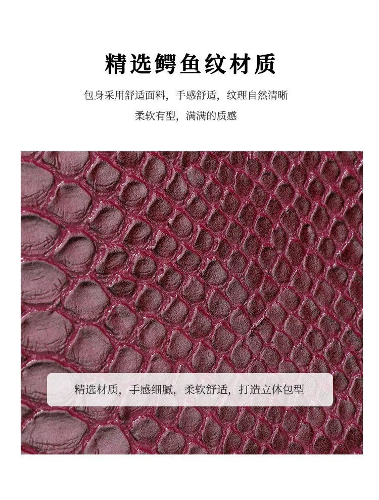 Luxury Design Top-Handle Bag for Women Evening Handbag Long Purse PU Snakeskin Pattern Crossbody Shoulder Bags Fashion Outfits