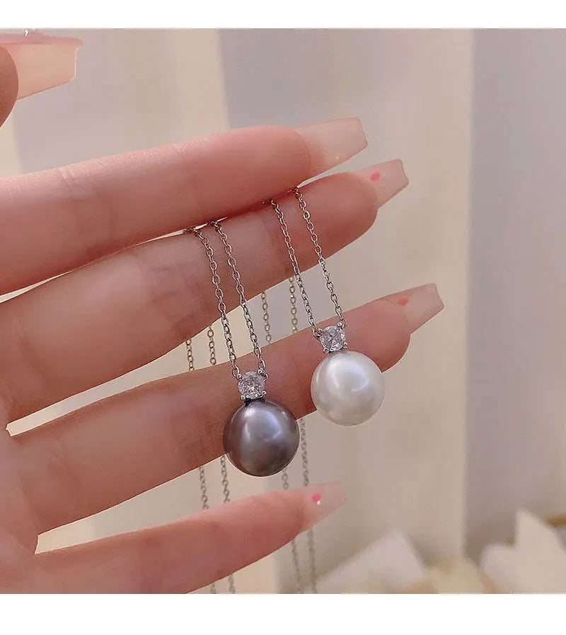 Women Pearl Pendant Necklace Minimalist Niche High-end Clavicle Chain Luxury Fashion Jewelry Accessories