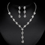 BLIJERY Fashion Bridesmaid Bridal Jewelry Sets for Women Rhinestone Crystal Necklace Earrings Sets Prom Wedding Jewelry Sets