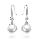 Elegant 925 Sterling Silver Luxury Pearl Earrings for Women, Wedding Party Jewelry Accessories