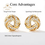 Diamond-studded Entwined Triangular Stud Earrings Exquisite Sweet Earrings for Women Affordable Luxury Gifts Commuting Jewelry